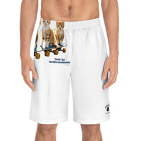 Fun Cat Skateboard Men's Board Shorts | Peach & Lala Apparel