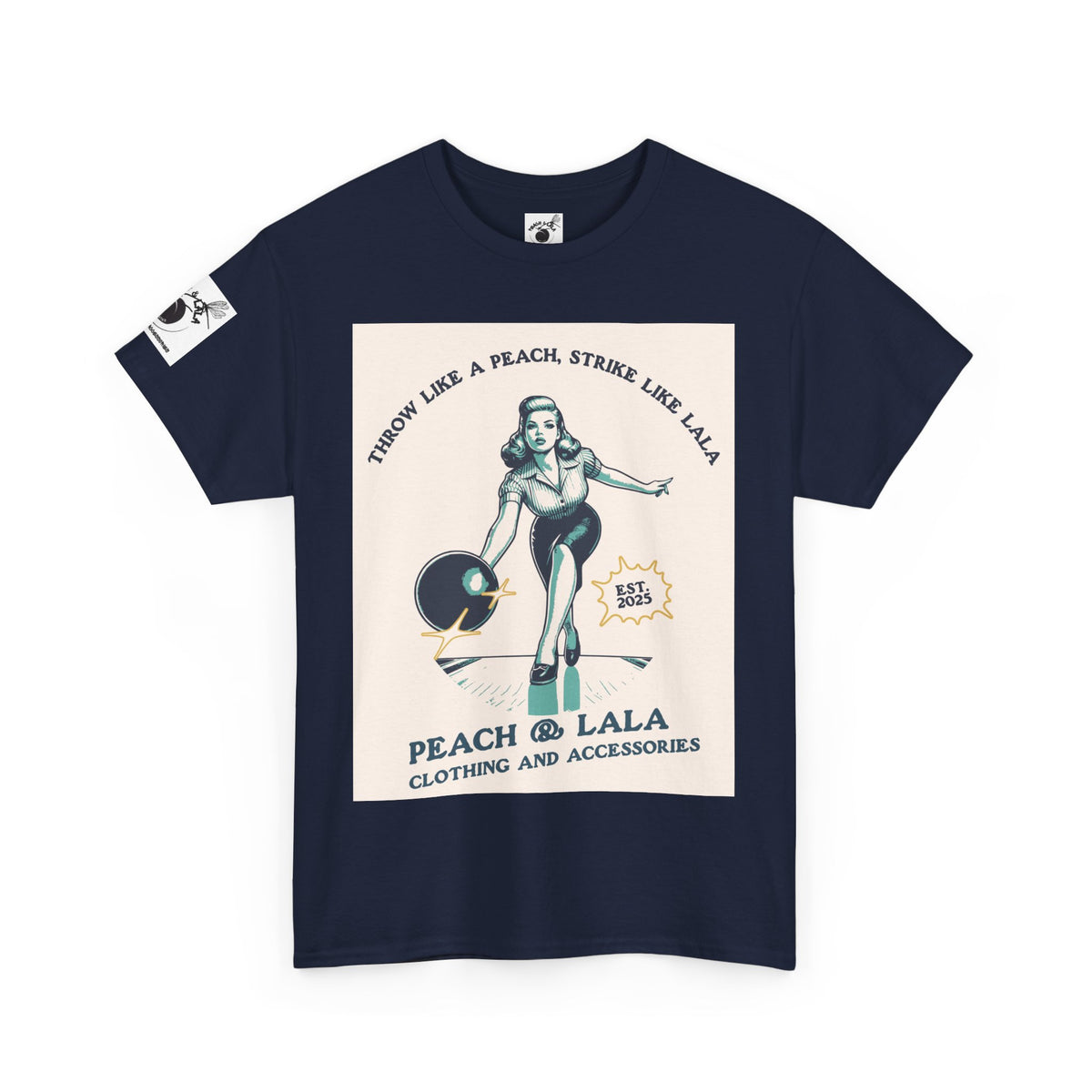 P&L Vintage Style Unisex Heavy Cotton Tee - 'Throw Like a Peach, Strike Like Lala' Graphic T-Shirt