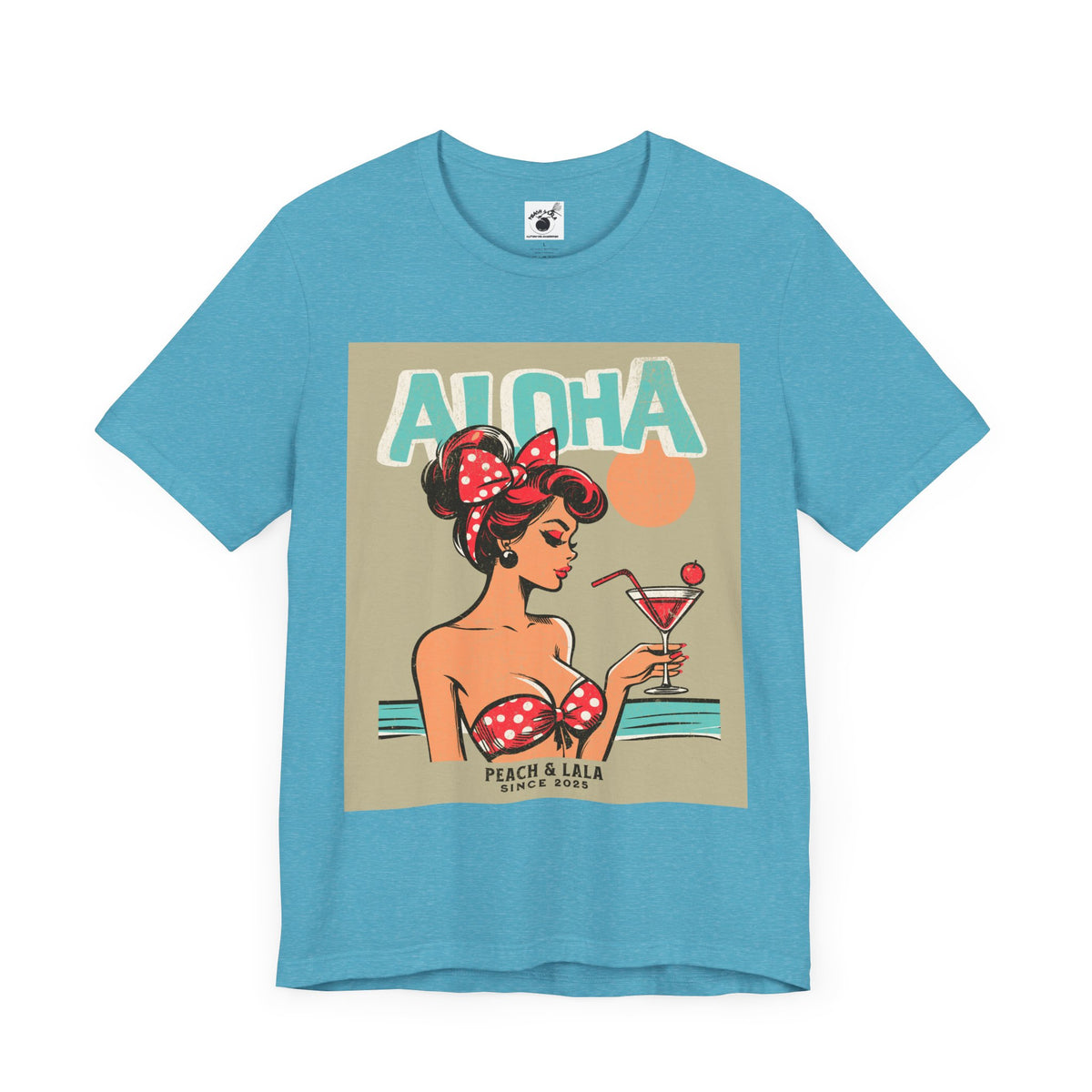 P&L Aloha Martini Graphic Tee - Vintage Beach Vibes for Summer Fun