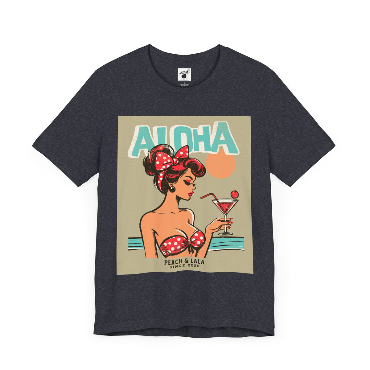 P&L Aloha Martini Graphic Tee - Vintage Beach Vibes for Summer Fun