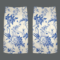 Blue Toile Pencil Skirt