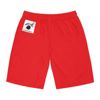 Men's Red Board Shorts - Perfect for Summer Beach Days & Vacations