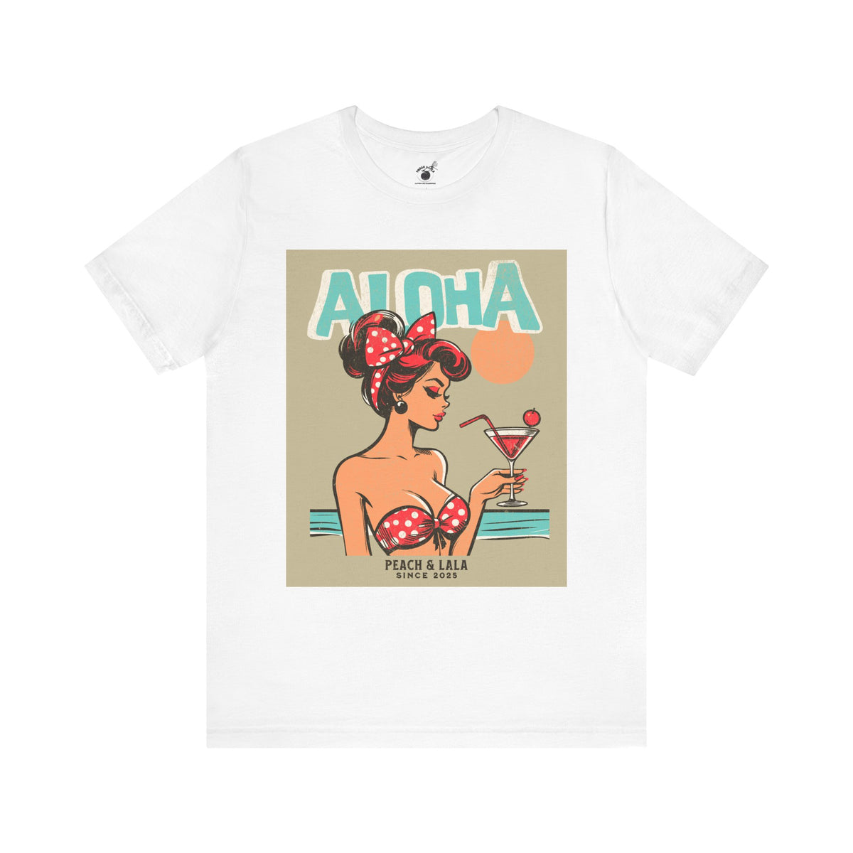 P&L Aloha Martini Graphic Tee - Vintage Beach Vibes for Summer Fun