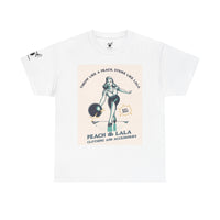 P&L Vintage Style Unisex Heavy Cotton Tee - 'Throw Like a Peach, Strike Like Lala' Graphic T-Shirt