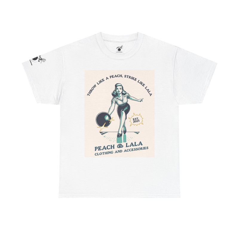 P&L Vintage Style Unisex Heavy Cotton Tee - 'Throw Like a Peach, Strike Like Lala' Graphic T-Shirt