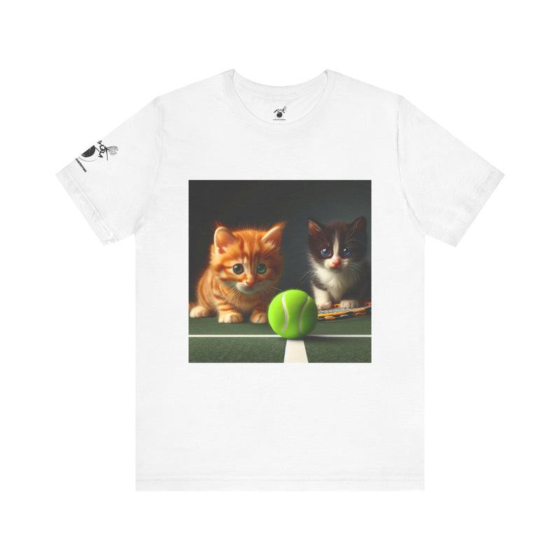 Playful Cat Tennis Unisex Tee