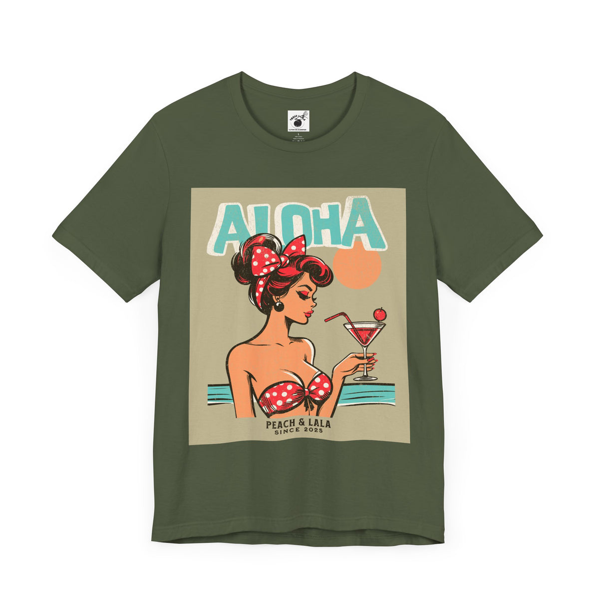 P&L Aloha Martini Graphic Tee - Vintage Beach Vibes for Summer Fun