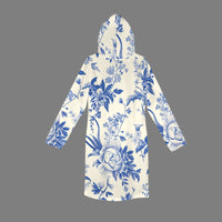 Blue Toile Hoodie Dress