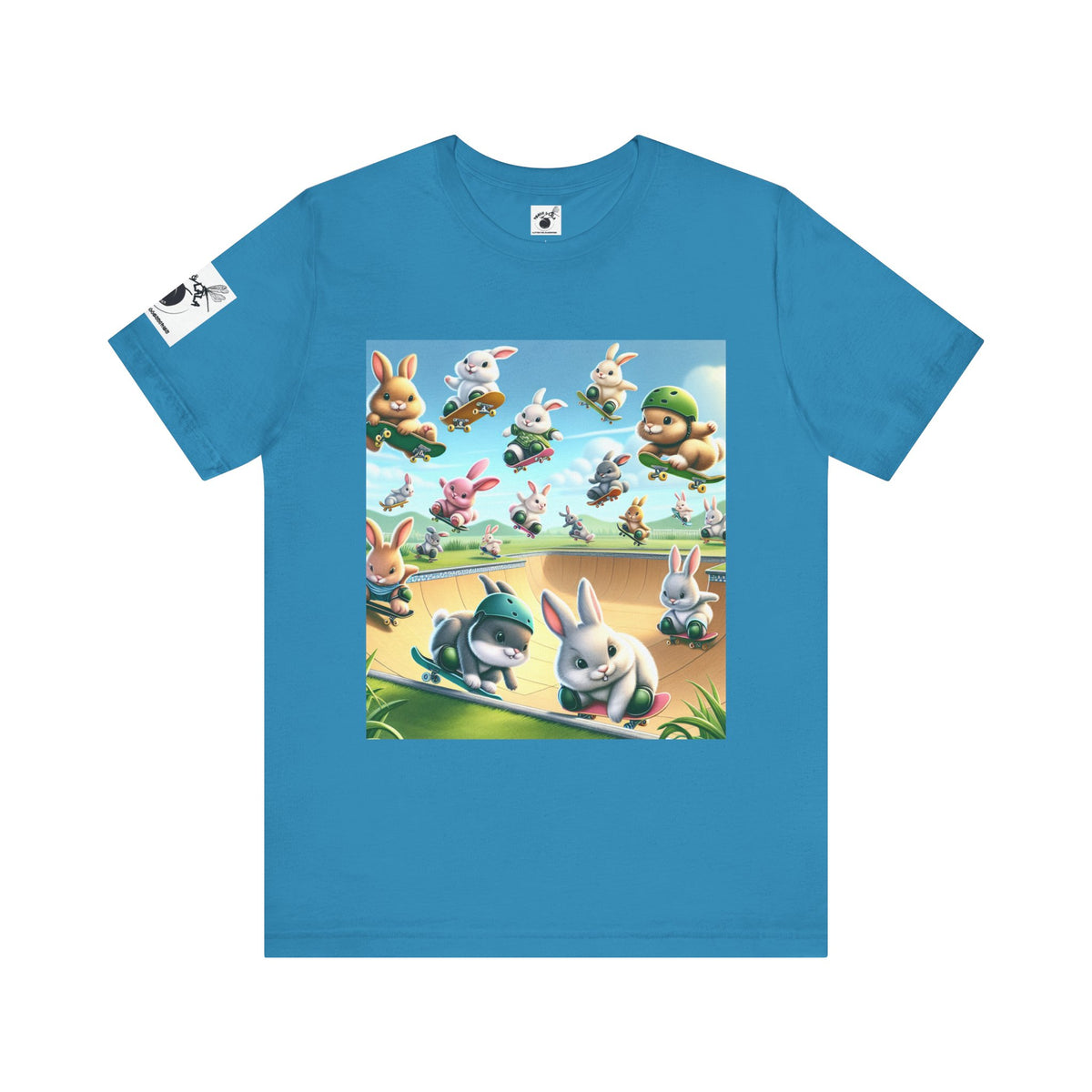 Playful Bunny Adventure Unisex Tee - Fun Rabbit Design for Kids & Adults