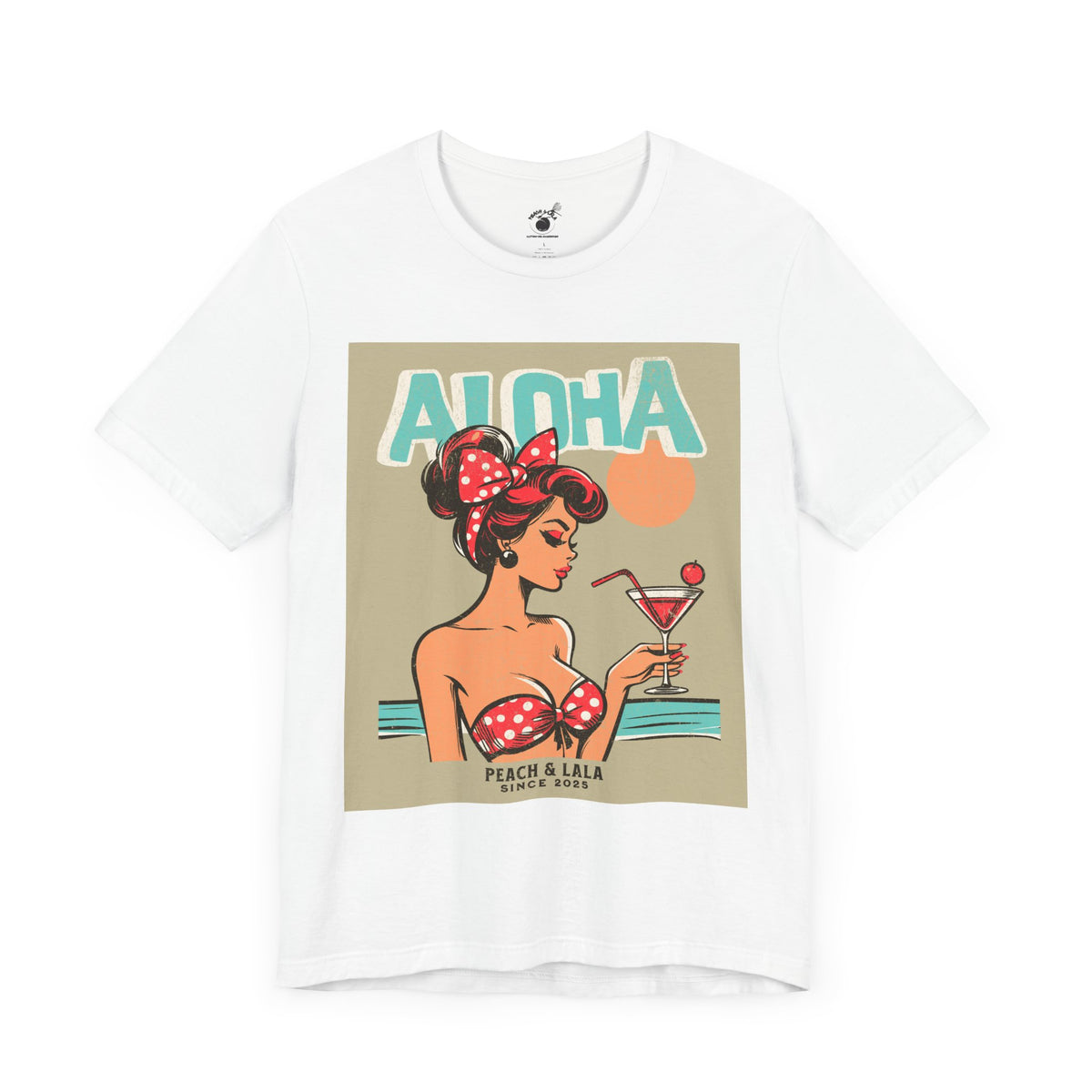 P&L Aloha Martini Graphic Tee - Vintage Beach Vibes for Summer Fun