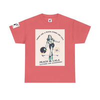 P&L Vintage Style Unisex Heavy Cotton Tee - 'Throw Like a Peach, Strike Like Lala' Graphic T-Shirt