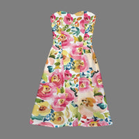 Bold Floral Strapless Dress