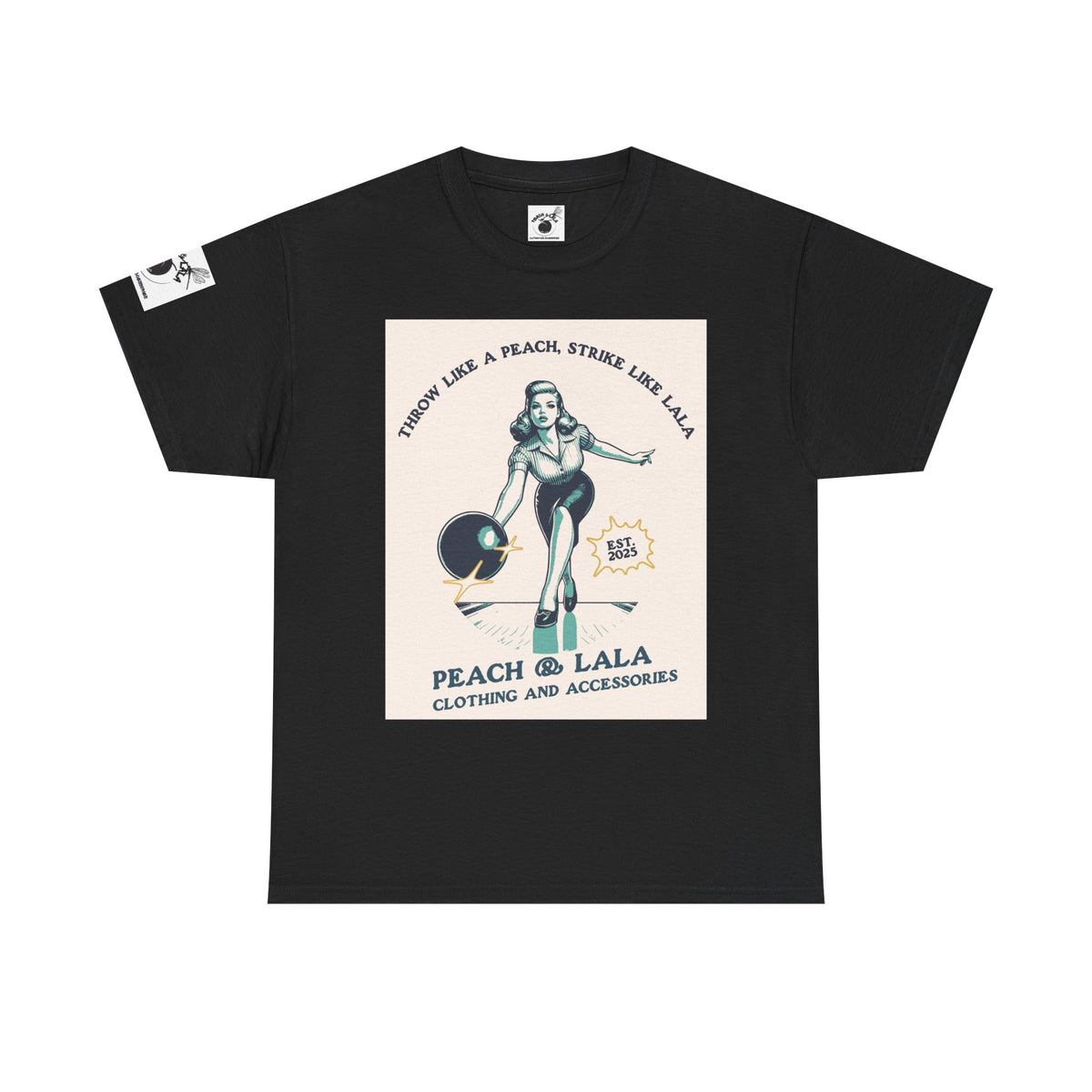 P&L Vintage Style Unisex Heavy Cotton Tee - 'Throw Like a Peach, Strike Like Lala' Graphic T-Shirt