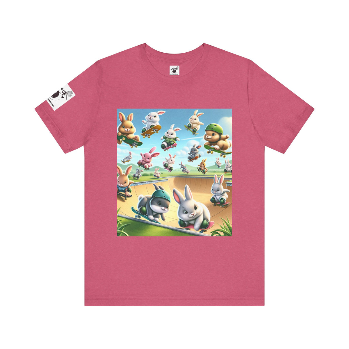 Playful Bunny Adventure Unisex Tee - Fun Rabbit Design for Kids & Adults