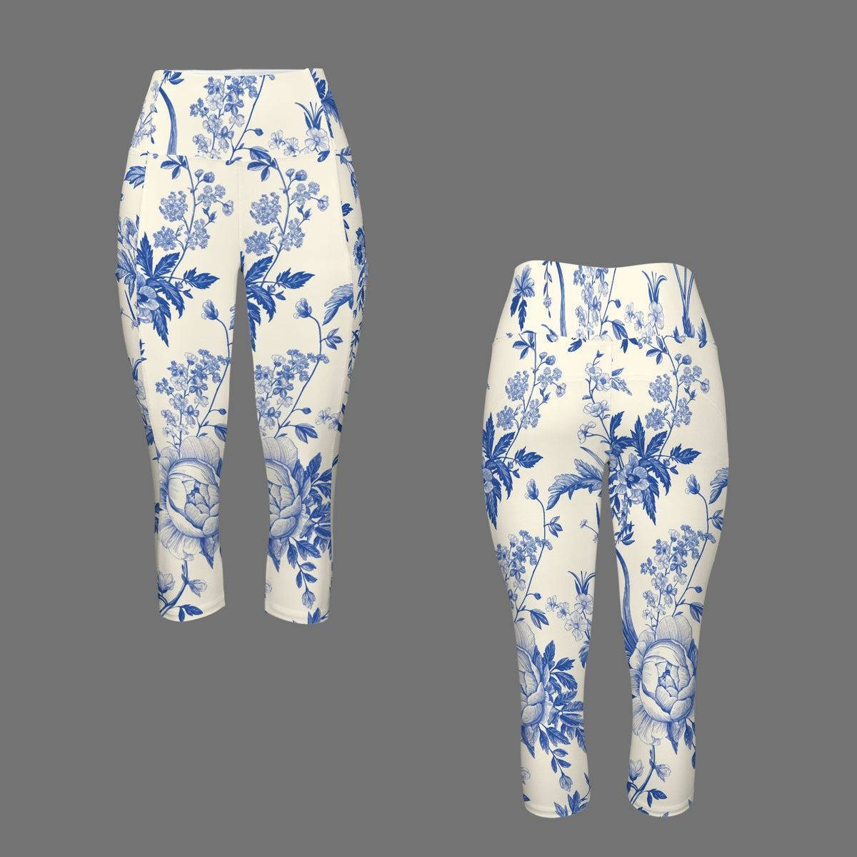 Blue Toile Legging - Crop