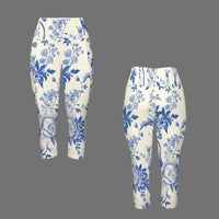 Blue Toile Legging - Crop