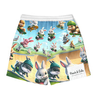 Skateboarding Bunny Unisex Swim Shorts - Fun Summer Vibe