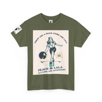 P&L Vintage Style Unisex Heavy Cotton Tee - 'Throw Like a Peach, Strike Like Lala' Graphic T-Shirt