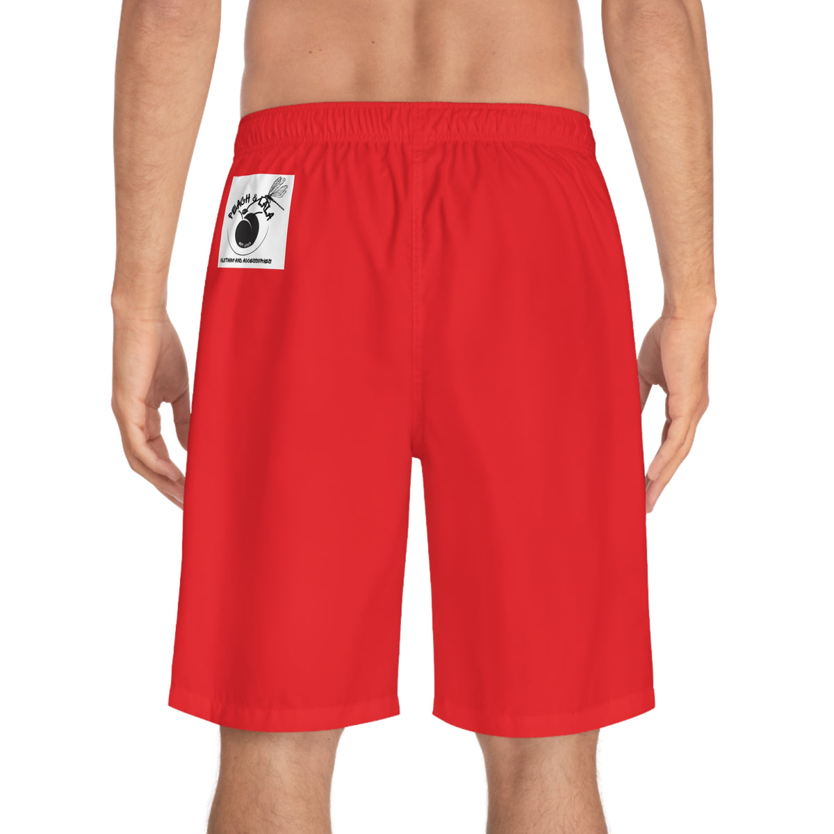 Men's Red Board Shorts - Perfect for Summer Beach Days & Vacations