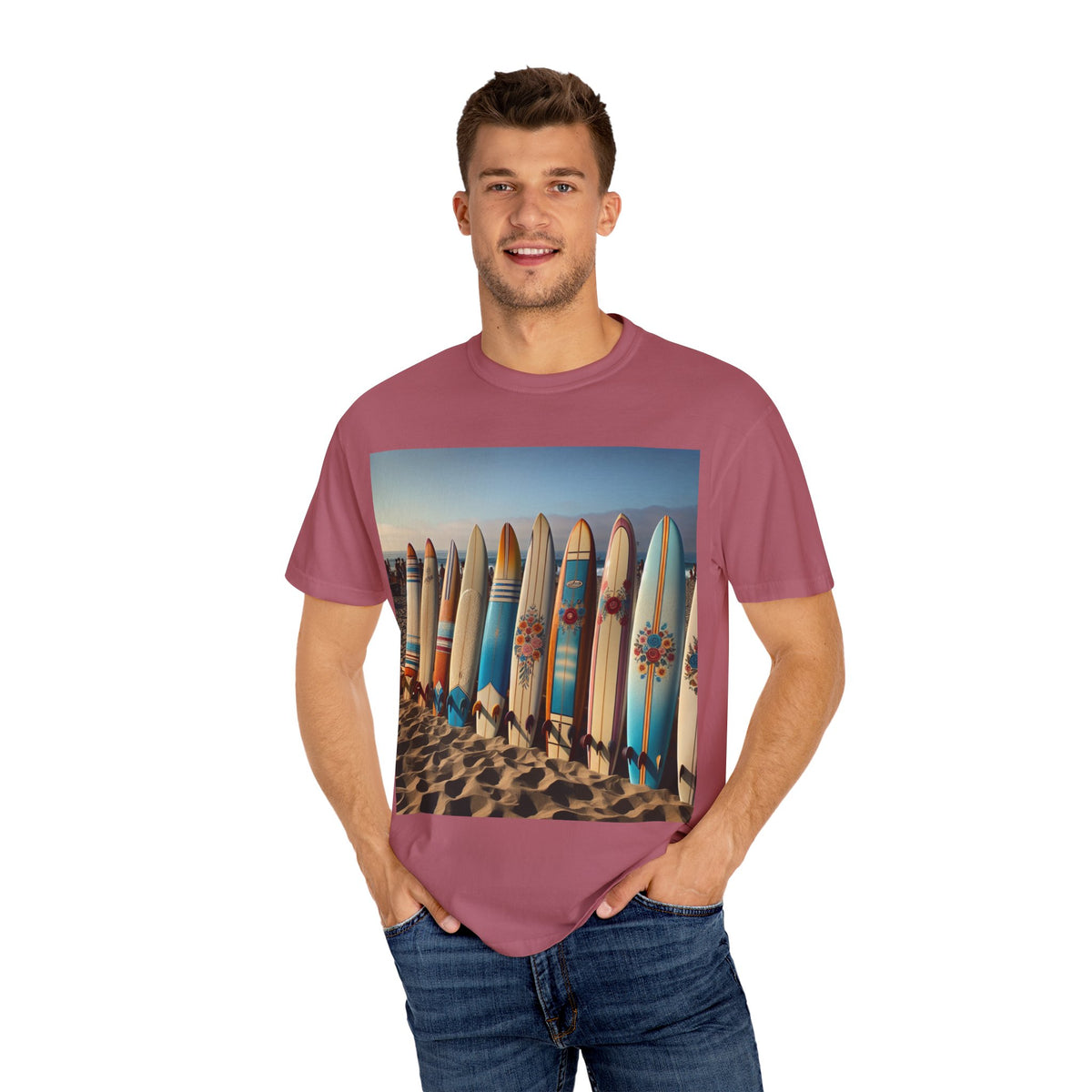 Surf-Inspired Unisex Garment-Dyed T-Shirt - Vintage Beach Vibe